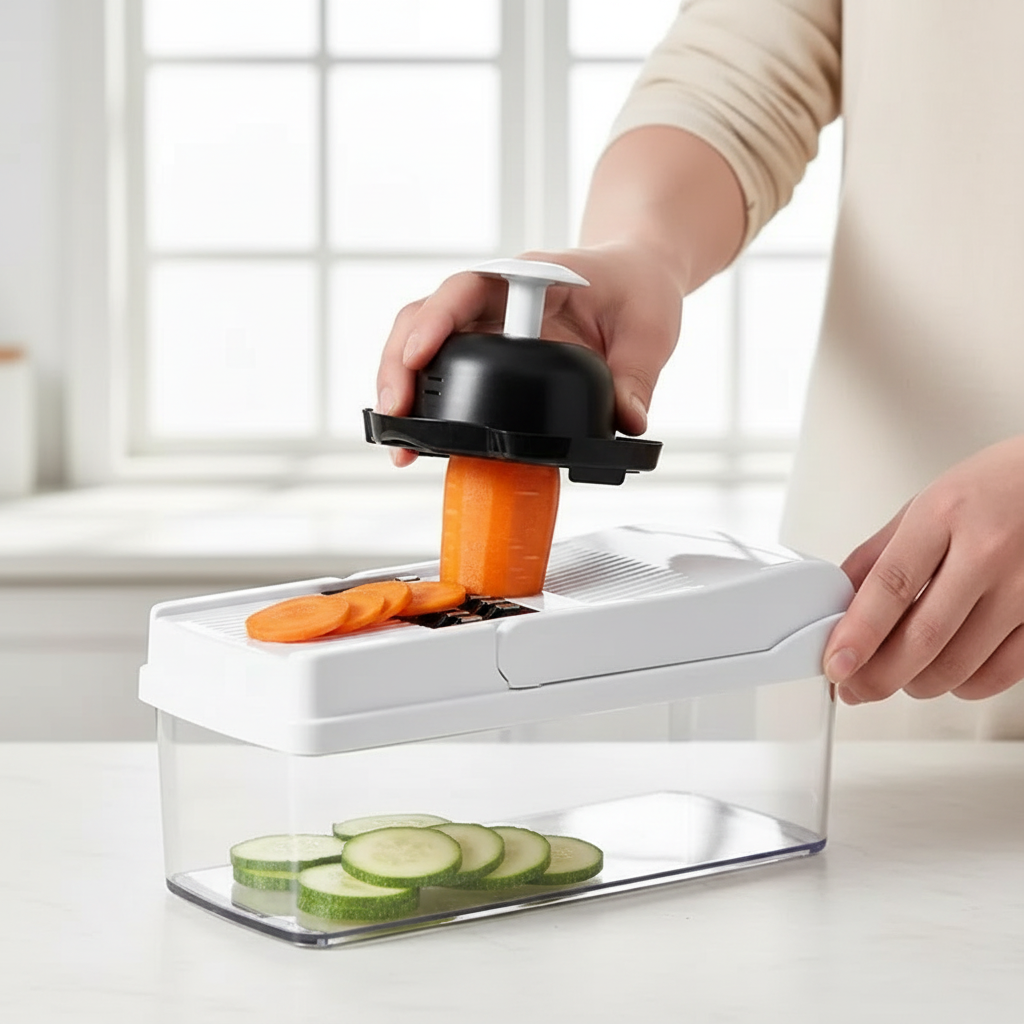 Coupe-légumes en action