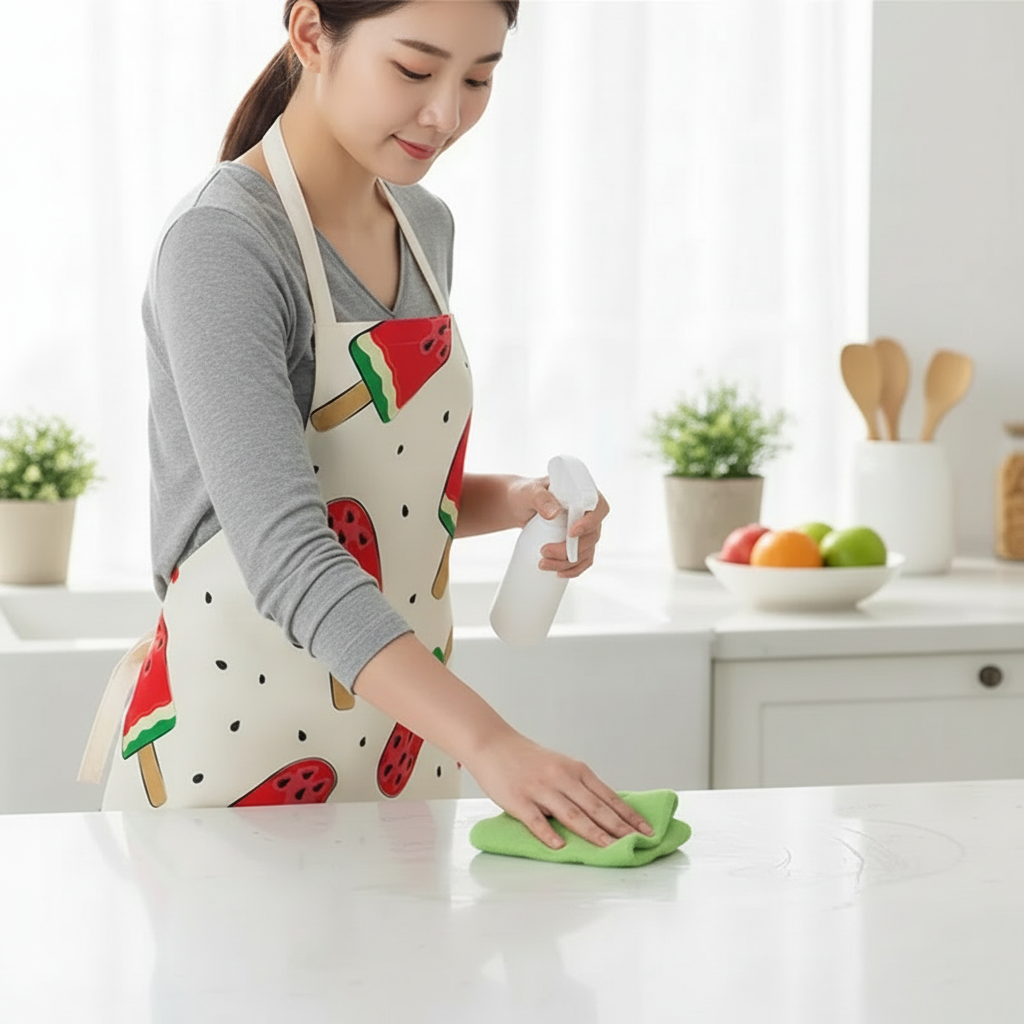 tablier de cuisine attache dos crème glacée